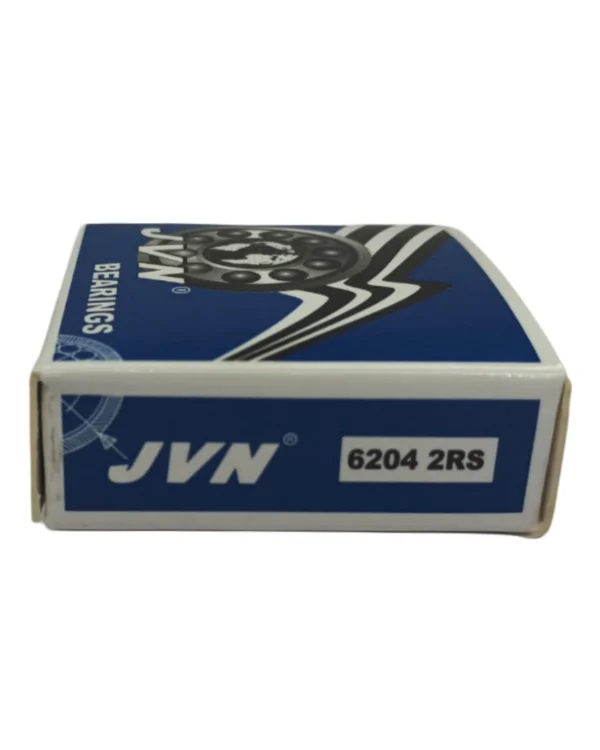 JVN DEEP GROOVE BALL BEARINGS - 6204 2RS SIDE BOX - WHITE BACKGROUND copy JVN 6204 2RS Ball Bearing (20x47x14mm) – Sealed Type with Rubber Seals | Z2V2+ Grade | Chrome Steel | G10 Balls | High RPM | For Fans, Motors, Grinders, Mixers, Crushers, Textile Machines, Agricultural Equipment, Bicycles, 2 Wheelers, 3 Wheelers, 4 Wheelers, Trucks, Buses, General Industrial Applications – 1PC