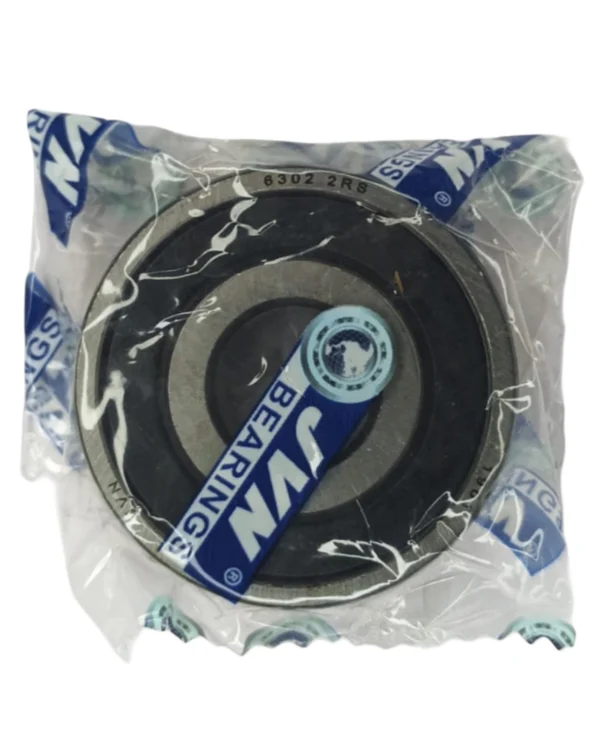 JVN 6302 2RS Ball Bearing (15x42x13mm) – Sealed Type with Rubber Seals | Z2V2+ Grade | Chrome Steel | G10 Balls | High RPM | For Fans, Motors, Grinders, Mixers, Conveyors, Textile Machines, Agricultural Equipment, Bicycles, 2 Wheelers, Skateboards – 1PC