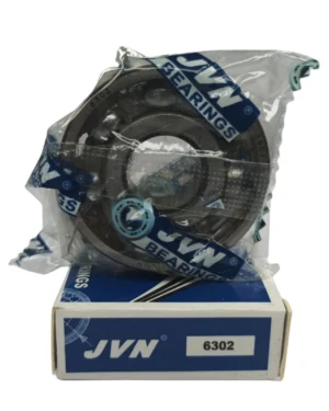 JVN DEEP GROOVE BALL BEARINGS - 6302 WITH BOX - WHITE BACKGROUND