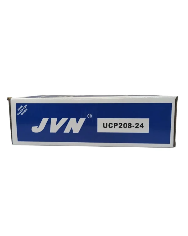 JVN UCP 208-24 Pillow Block Bearing (Shaft Dia 1-1/2 inch, 38.1mm) – Sealed Type with Rubber Seals | Z2V2+ Grade | HT200+ Grade Steel | G10 Balls | High RPM | For Conveyor Systems, Agricultural Machinery, Pumps, Gearboxes, Electric Motors, Industrial Fans, Grinders, Textile Machines, Material Handling Equipment, Compressors – 1PC